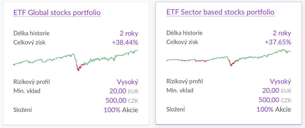 Čistě akciová portfolia q1 2021